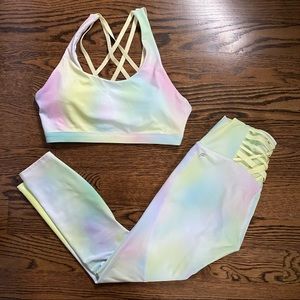 Fabletics Ombré athletic set (sports bra & leggings)